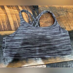 Athleta  Gray Striped Sports Bra